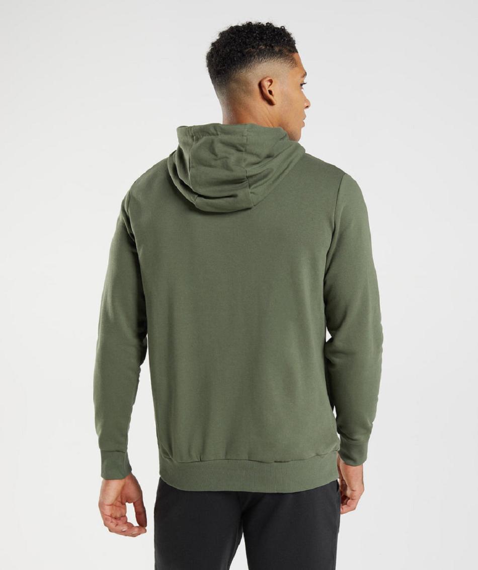 Sudadera Con Capucha Gymshark Block Hombre Verde Oliva | CO 3619KOR